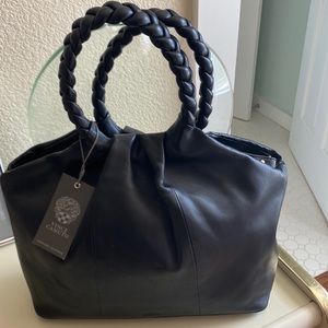 NWT Vince Camuto Black Leather Bag